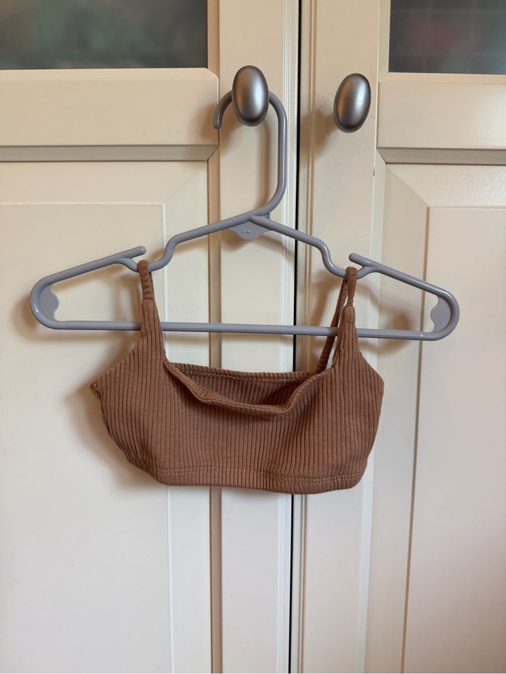 Tiger Friday Ribbed Brown Cropped Tank Bralette